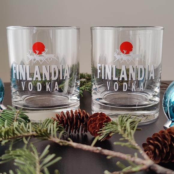 90s vintage | Finlandia Vodka lowball glasses - Picture 3 of 7